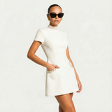 Pearlisse | Women’s Pearl-Trim Mini Dress