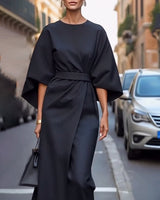 Celesia | Women’s Lantern Sleeve Belted Dress