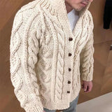 Hawt | Men’s Cable-Knit Wool-Blend Cardigan