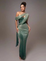 Agatha | Women’s Luxe One-Shoulder Maxi Dress