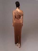 Agatha | Women’s Luxe One-Shoulder Maxi Dress