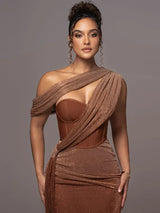 Agatha | Women’s Luxe One-Shoulder Maxi Dress