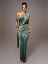 Agatha | Women’s Luxe One-Shoulder Maxi Dress