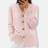 Amorette | Women’s Wool Heart Button Cardigan