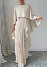 Aralisse | Women’s Pleated Batwing Sleeve Maxi Dress