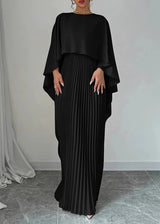 Aralisse | Women’s Pleated Batwing Sleeve Maxi Dress