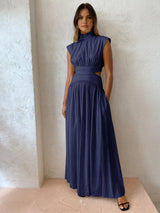 Leera | Women’s Cut-Out Mock Neck Maxi Dress