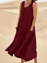 Brielle | Women’s Sleeveless Cotton-Linen Dress