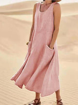 Brielle | Women’s Sleeveless Cotton-Linen Dress