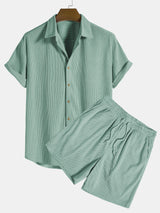 Caden | Men’s Corduroy Short-Sleeve Shirt & Shorts Set