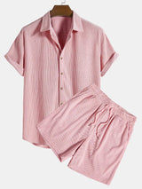 Caden | Men’s Corduroy Short-Sleeve Shirt & Shorts Set