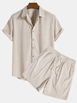 Caden | Men’s Corduroy Short-Sleeve Shirt & Shorts Set