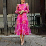 Celestia | Women’s Sheer Floral Midi Dress