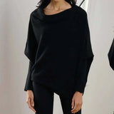 Celmara | Women’s Draped High-Neck Knit Sweater