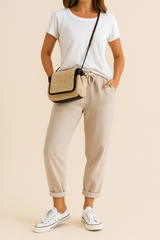 Aleandro | Women’s Relaxed Linen Drawstring Trousers