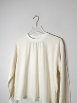 Cropped Long Sleeve T Shirt in Washed White | Women's Relaxed Fit Top in Hemp and Organic Cotton