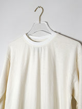 Cropped Long Sleeve T Shirt in Washed White | Women's Relaxed Fit Top in Hemp and Organic Cotton
