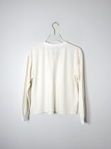Cropped Long Sleeve T Shirt in Washed White | Women's Relaxed Fit Top in Hemp and Organic Cotton