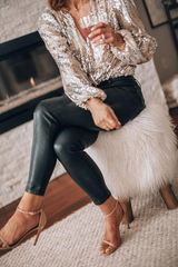 Dania | Women’s Sequin V-Neck Evening Blouse