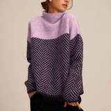 Eireann | Women’s Cashmere Chevron Turtleneck Sweater