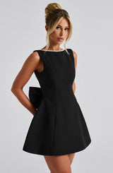 Glienda | Women’s Pearl-Trim Mini Dress