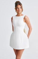 Glienda | Women’s Pearl-Trim Mini Dress