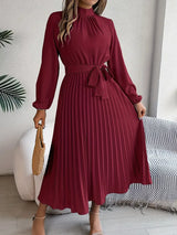Elorah | Women’s Long-Sleeve Pleated Midi Dress