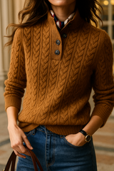 Francesca | Women’s Cable Knit Button-Up Sweater
