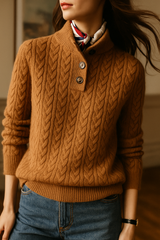 Francesca | Women’s Cable Knit Button-Up Sweater