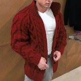 Hawt | Men’s Cable-Knit Wool-Blend Cardigan