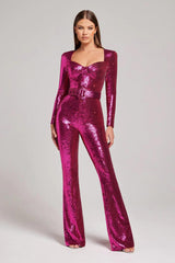 Kirsten | Women’s Sequin Flared Jumpsuit