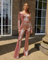 Kirsten | Women’s Sequin Flared Jumpsuit