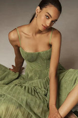 Liona | Women’s Pleated Fit & Flare Midi Dress