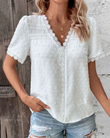 Louisa | Women’s Lace-Trim Lightweight Blouse