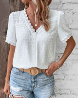 Louisa | Women’s Lace-Trim Lightweight Blouse