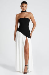 Lovie | Women’s Strapless Asymmetric Maxi Dress