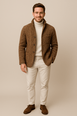 Lucieno | Men’s Chunky Knit Cardigan