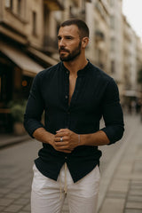 Taviero | Men’s 3/4 Sleeve Relaxed Shirt