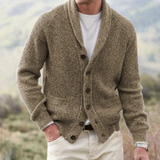 Brennar | Men’s Ribbed Knit Shawl Collar Cardigan