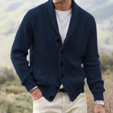 Brennar | Men’s Ribbed Knit Shawl Collar Cardigan