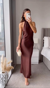 Mocha | Women’s Halter Midi Dress