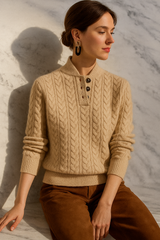 Mora | Women’s Wool Blend Cable Knit Pullover Sweatshirt