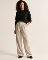 Movia | Women’s High Waist Pleated Leg Trousers