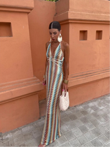 Rosiela | Women’s Crochet Halterneck Maxi Dress