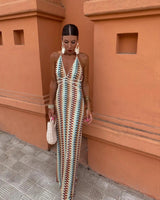 Rosiela | Women’s Crochet Halterneck Maxi Dress