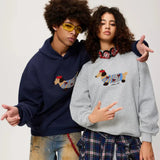 Embroidered Puppy Oversized Hoodie | Unisex Casual Graphic Pullover Hoodie