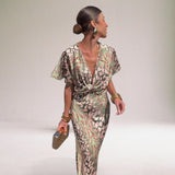 Domina | Women’s Twisted V-Neck Maxi Dress