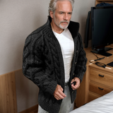 Hawt | Men’s Cable-Knit Wool-Blend Cardigan