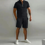 Valezo | Men’s Luxury Two-Piece Polo & Tailored Shorts Set