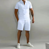 Valezo | Men’s Luxury Two-Piece Polo & Tailored Shorts Set